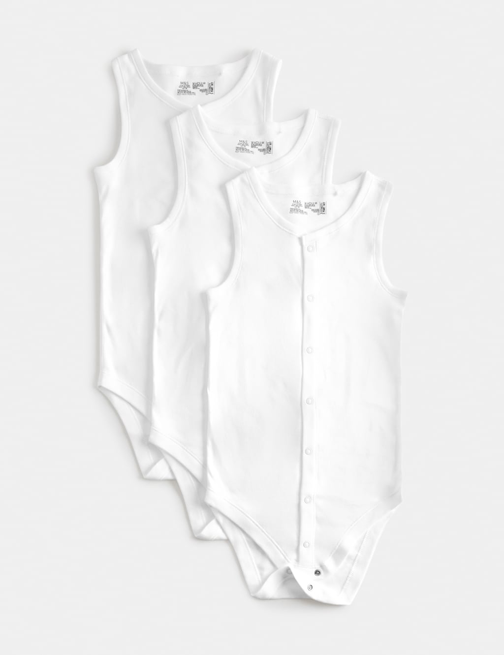 M&S Boys 3 Pack Adaptive Pure Cotton (7lbs-16 Yrs) - 4-5 Years - White