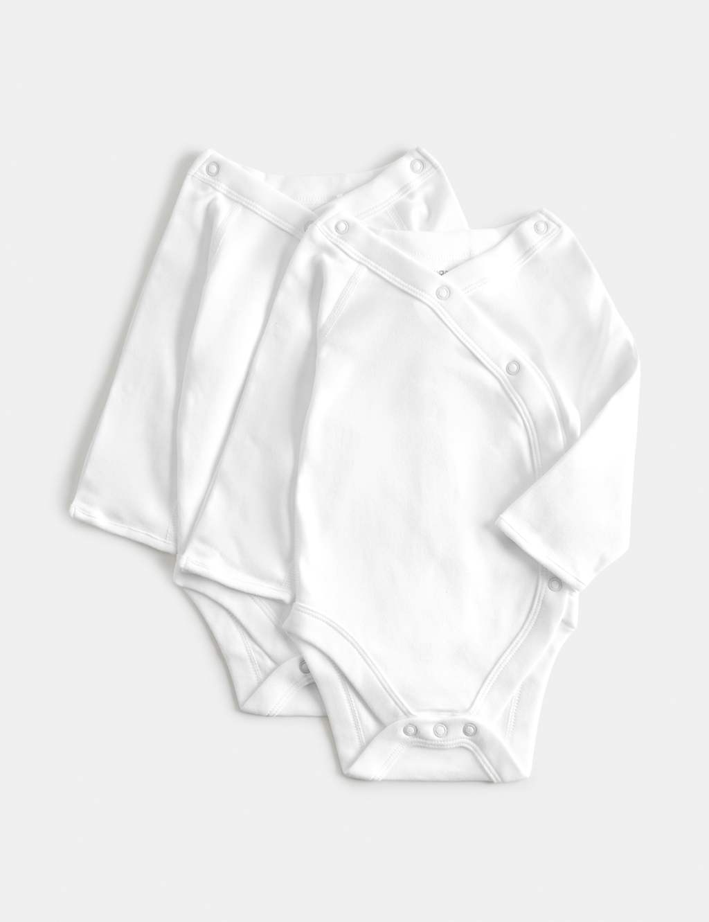 M&S Kids 2 Pack Adaptive Pure Cotton Bodysuits (7lbs-16 Yrs) - Newborn - White