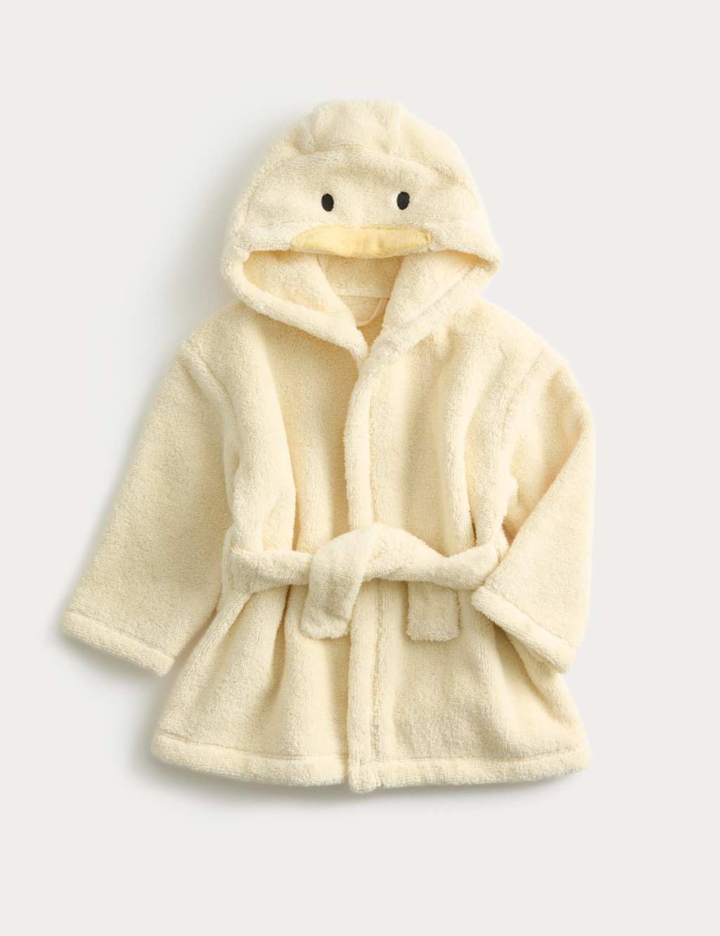 M&S Pure Cotton Duck Hooded Robe (0-36 Mths) Yellow