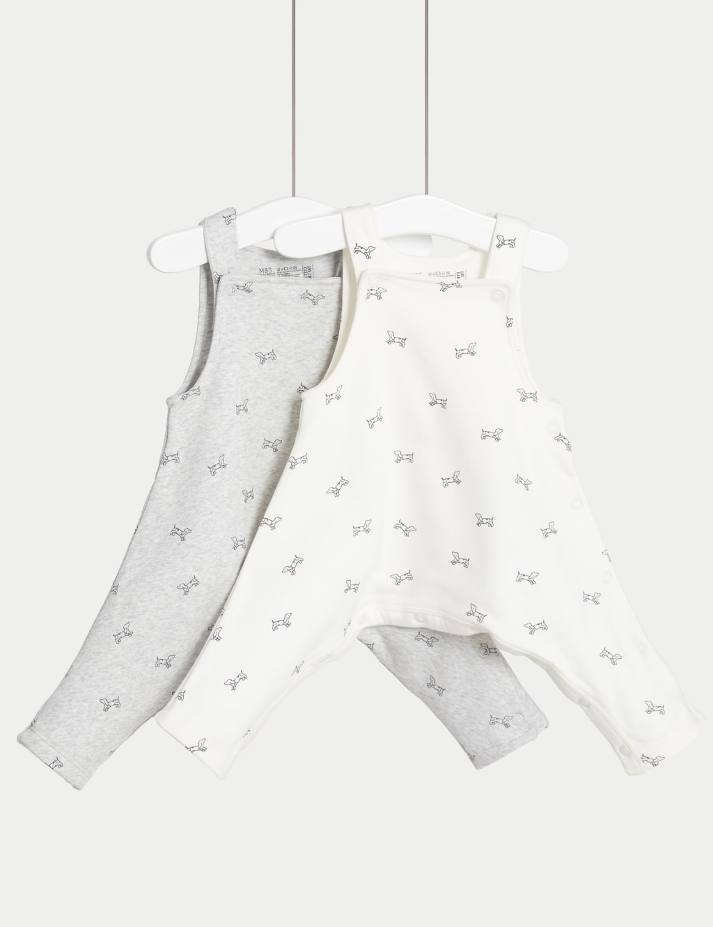 2pk Hip Dysplasia Cotton Rich Dungarees (7lbs-1 Yrs)