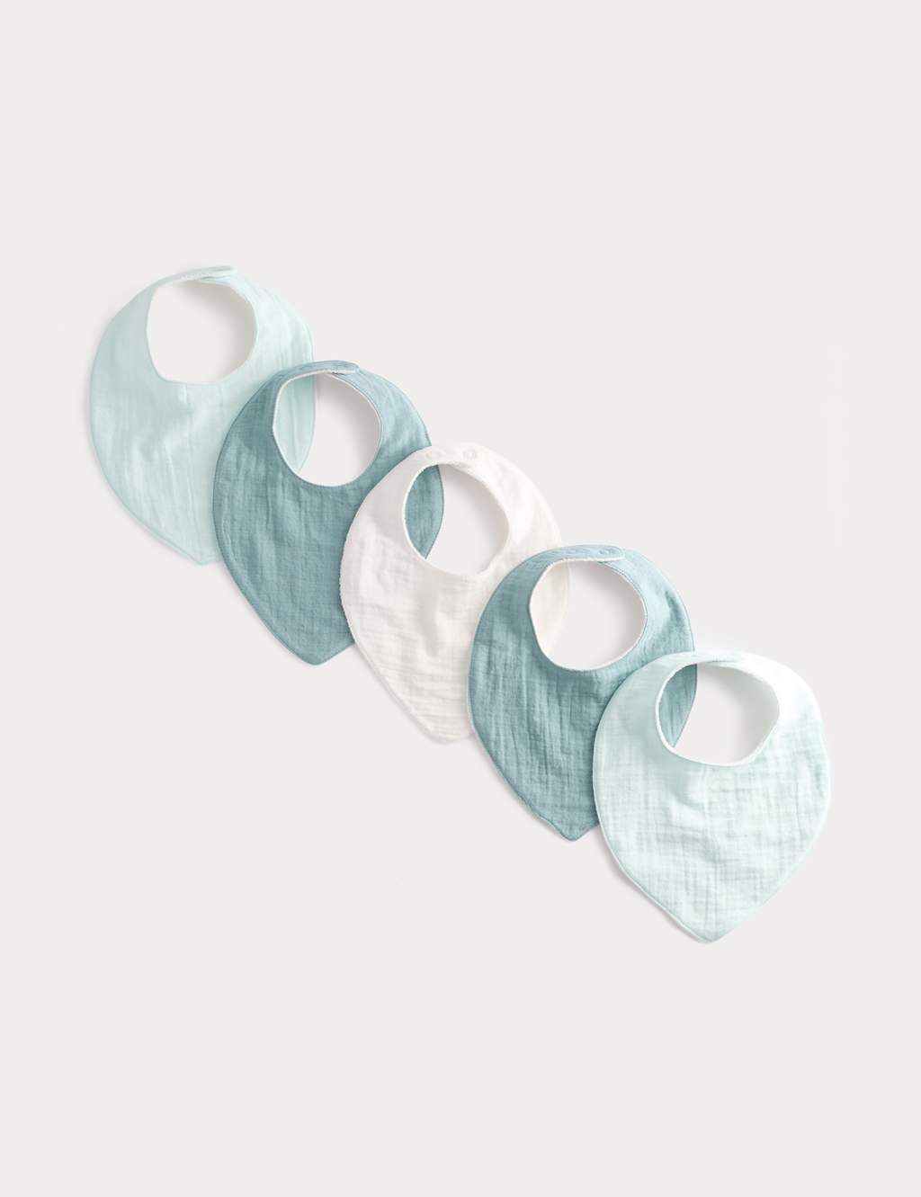 M&S 3 Pack Pure Cotton Bibs Aqua