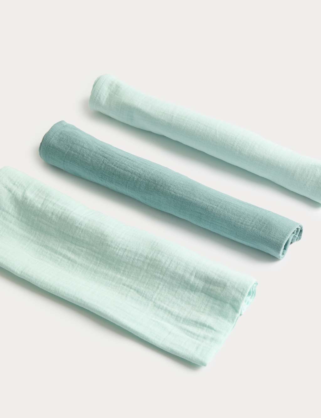 M&S 3 Pack Pure Cotton Muslins Aqua