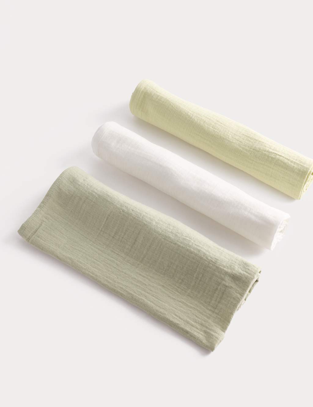 M&S 3 Pack Pure Cotton Muslins Chartreuse