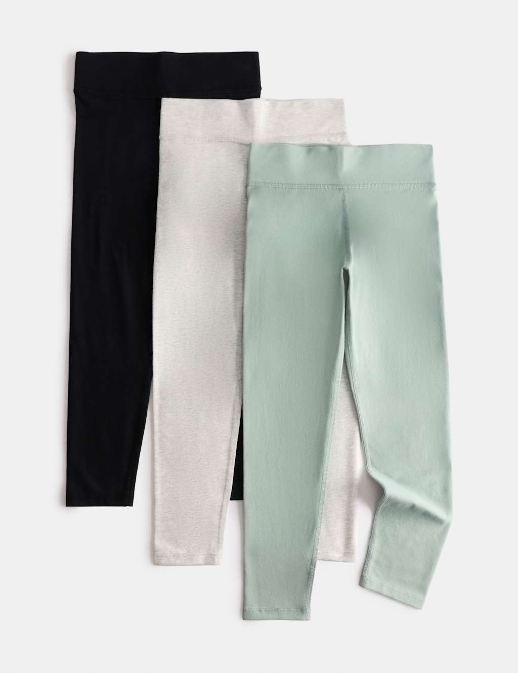 M&S Boys 3 Pack Adaptive Cotton Rich Leggings (2-16 Yrs) - 9-10 Years - Khaki