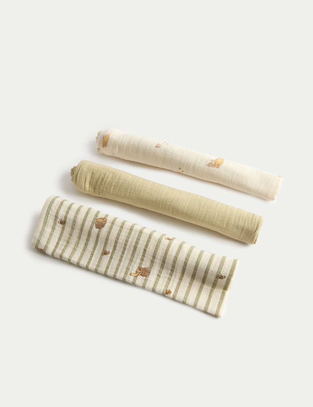 M&S Kids 3 Pack Pure Cotton Muslin Squares - Cream Mix