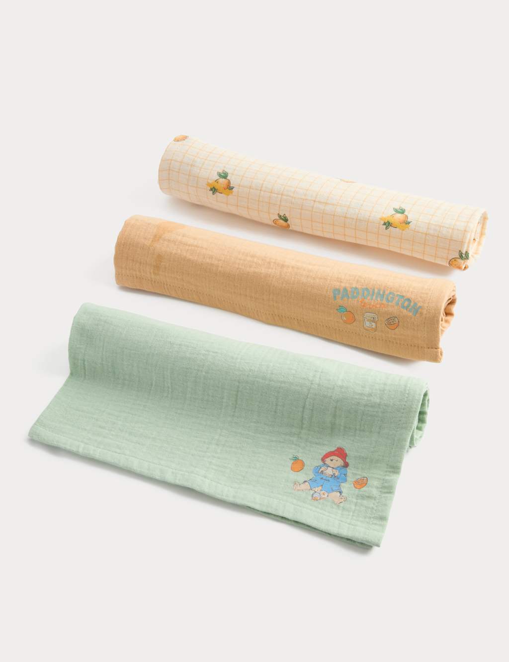 M&S 3 Pack Pure Cotton Paddington™ Muslins Multi