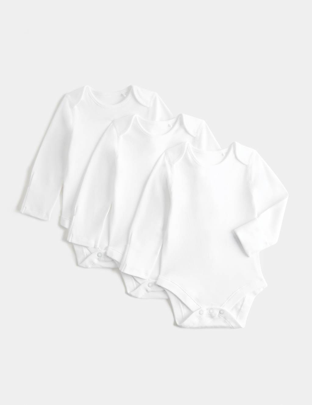 M&S Kids 3 Pack DreamSkin Long Sleeve Bodysuit (5lbs-3 Yrs) - 6-9 Months - White
