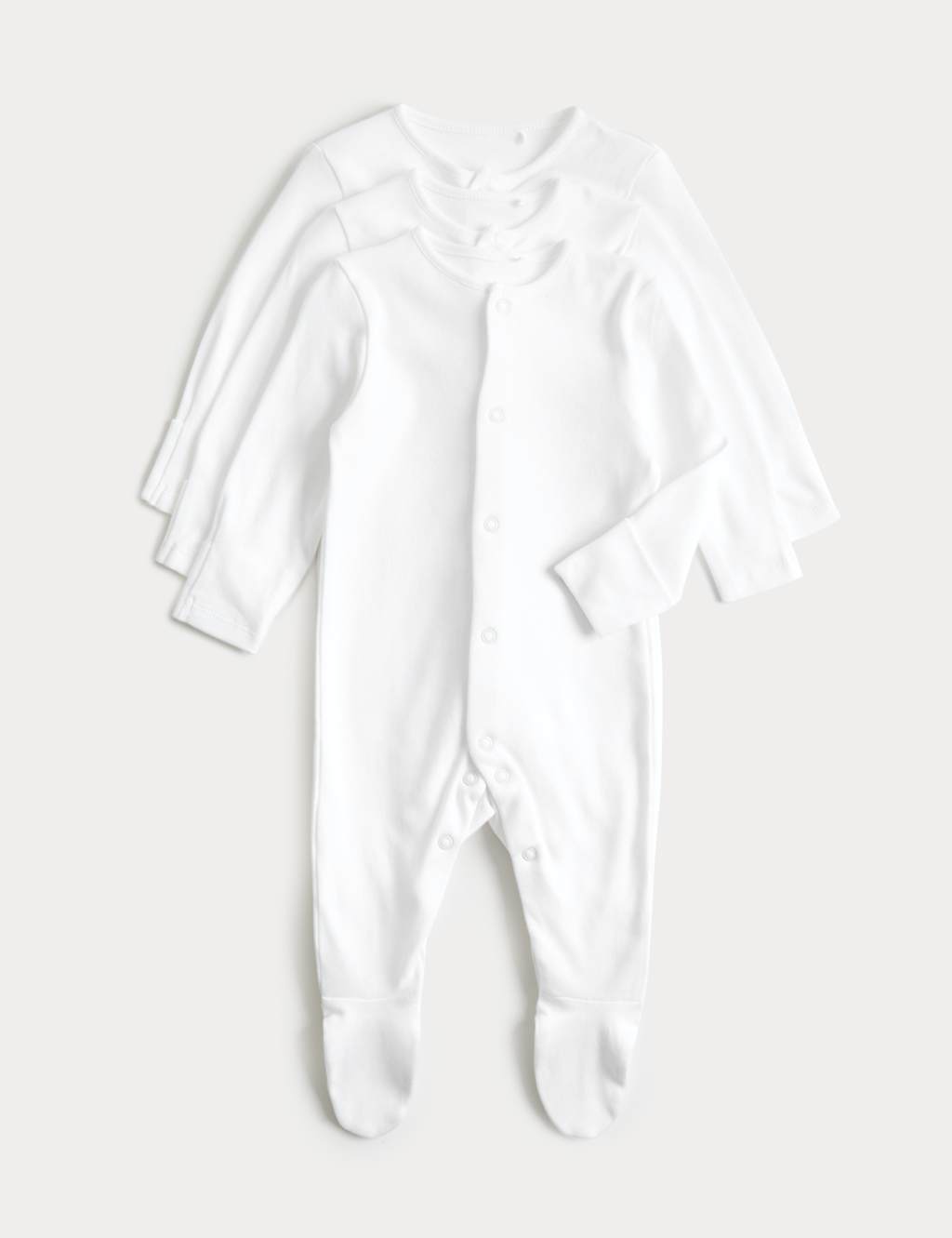 M&S Kids 3 Pack DreamSkin Sleepsuits (5lbs-3 Yrs) - 3-6 Months - White