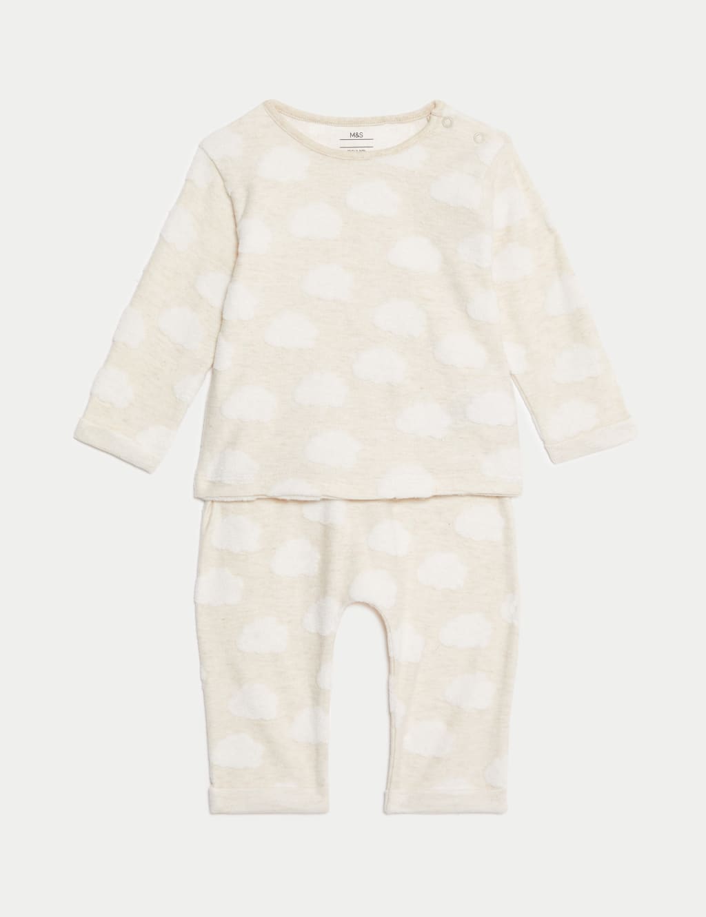 2pc Cotton Blend Textured Cloud Outfit (0-12 Mths)