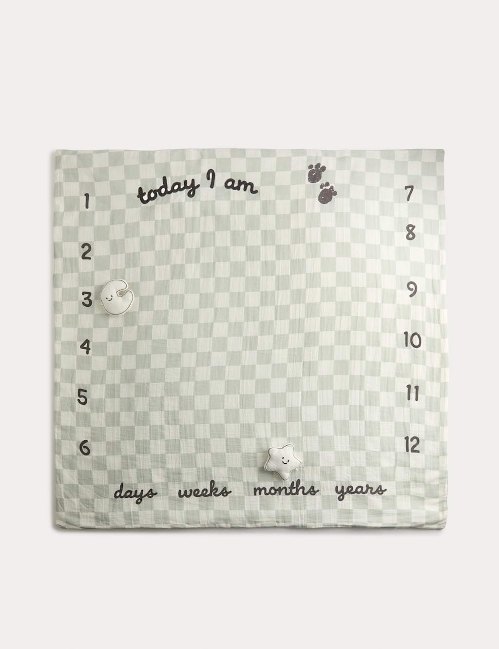 M&S Pure Cotton Milestone Shawl Grey Mix