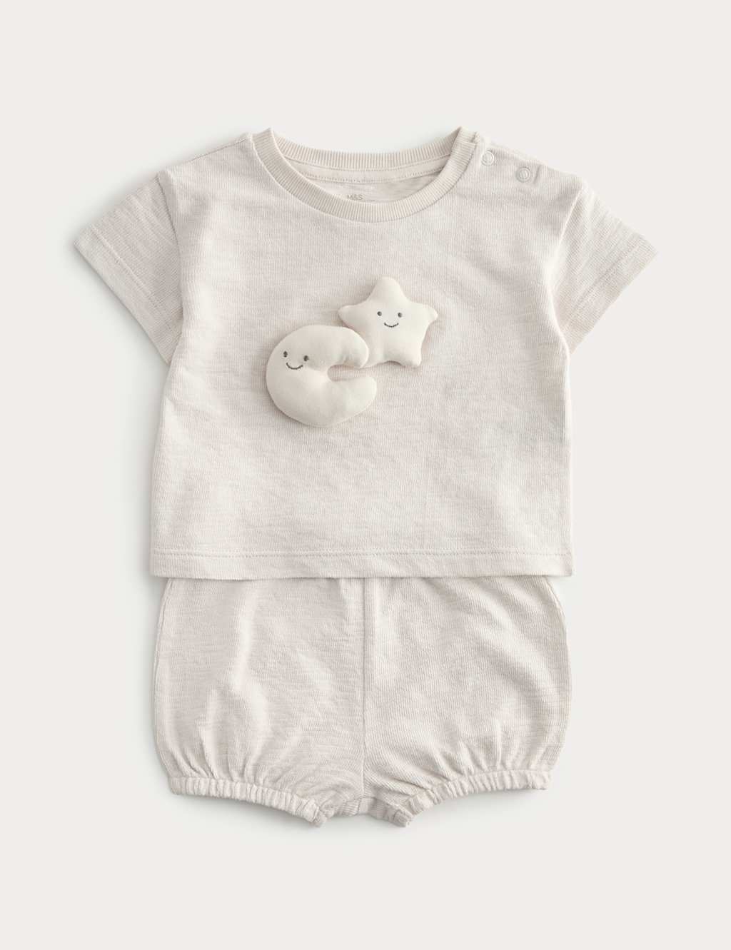 M&S Kids 2 Piece Pure Cotton Little Monster Outfit (0-12 Mths) - 3-6 Months - Grey Mix