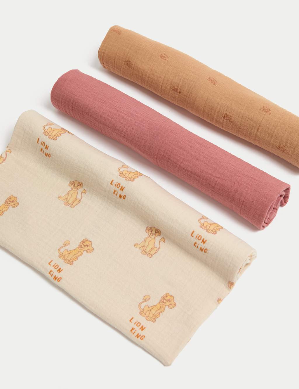 3pk Pure Cotton Lion King™ Muslins