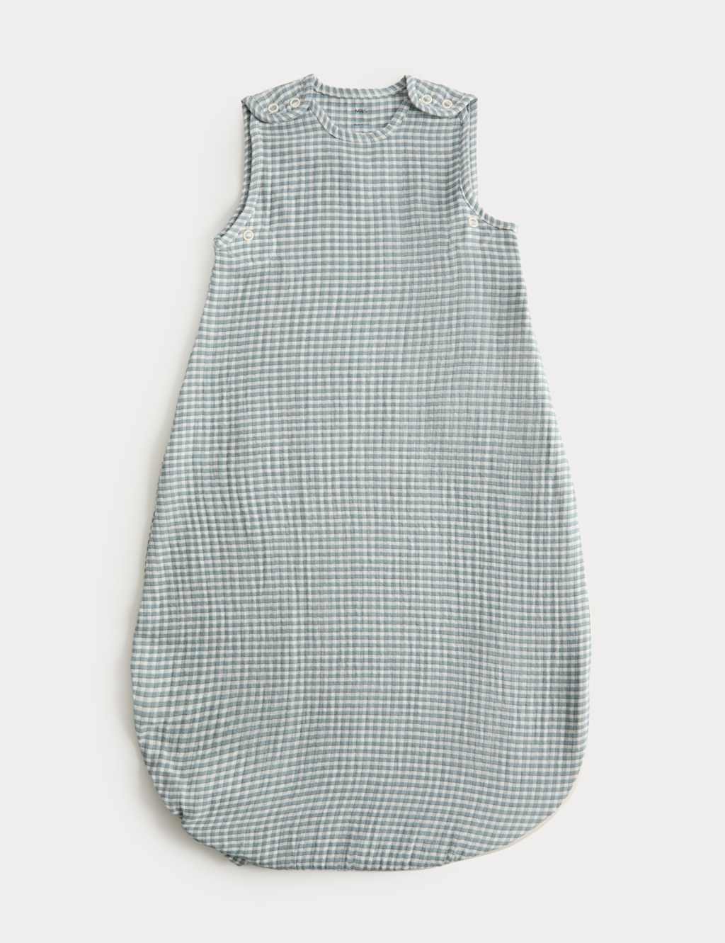 M&S Pure Cotton Gingham 0.5 Tog Sleeping Bag (0-3 Yrs) Dark Petrol