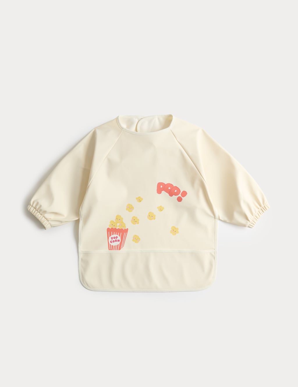 M&S Kids Popcorn Dribble Bib (6 Mths-3 Yrs) - 6-12 Months - Cream