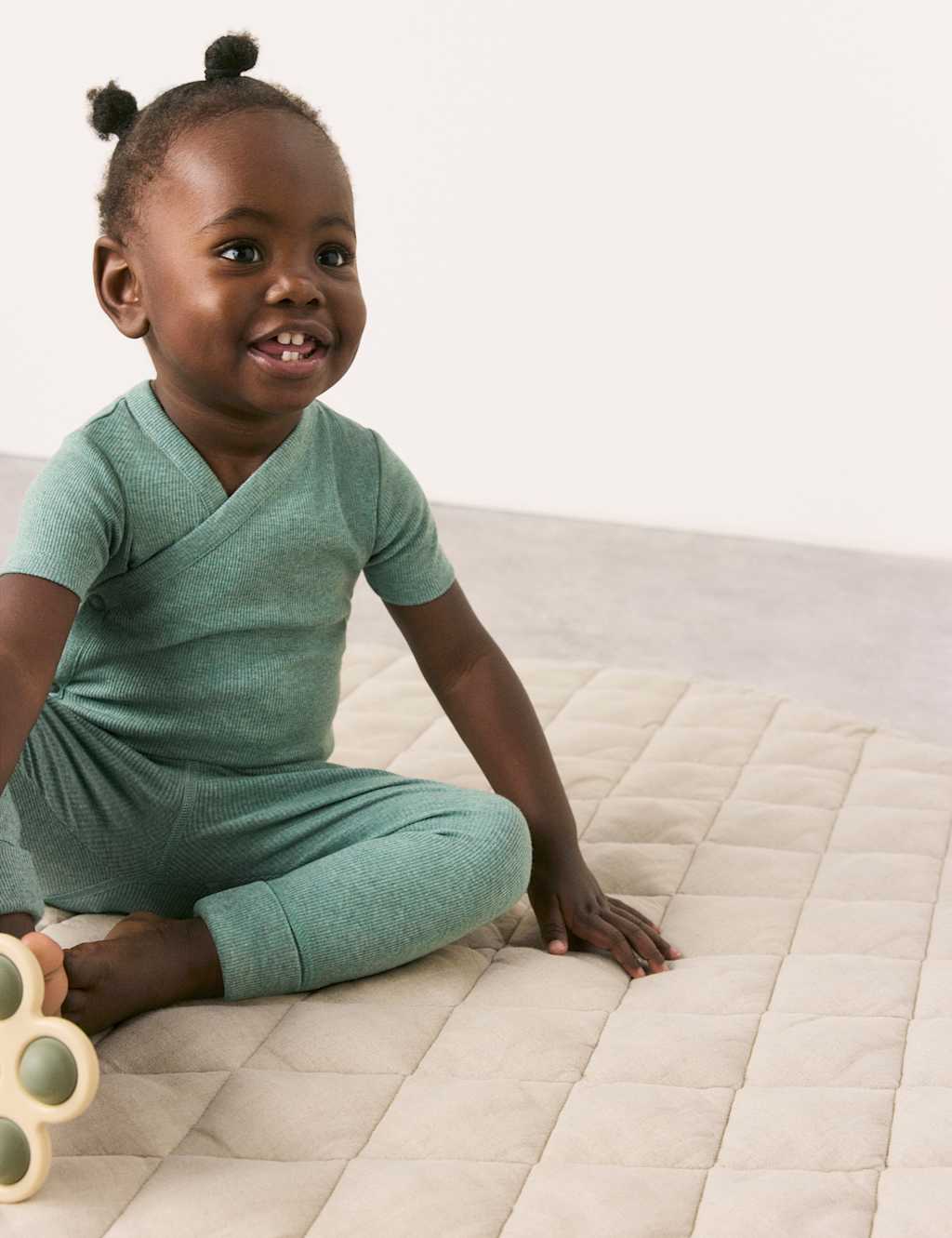 2pk Cotton Rich Ribbed Cross Over Bodysuits (0-3 Yrs)