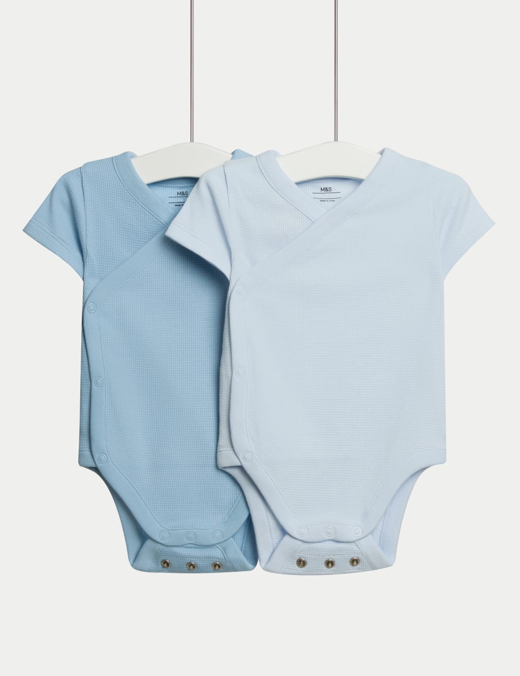 2pk Pure Cotton Waffle Bodysuits (6½lbs-3 Yrs)