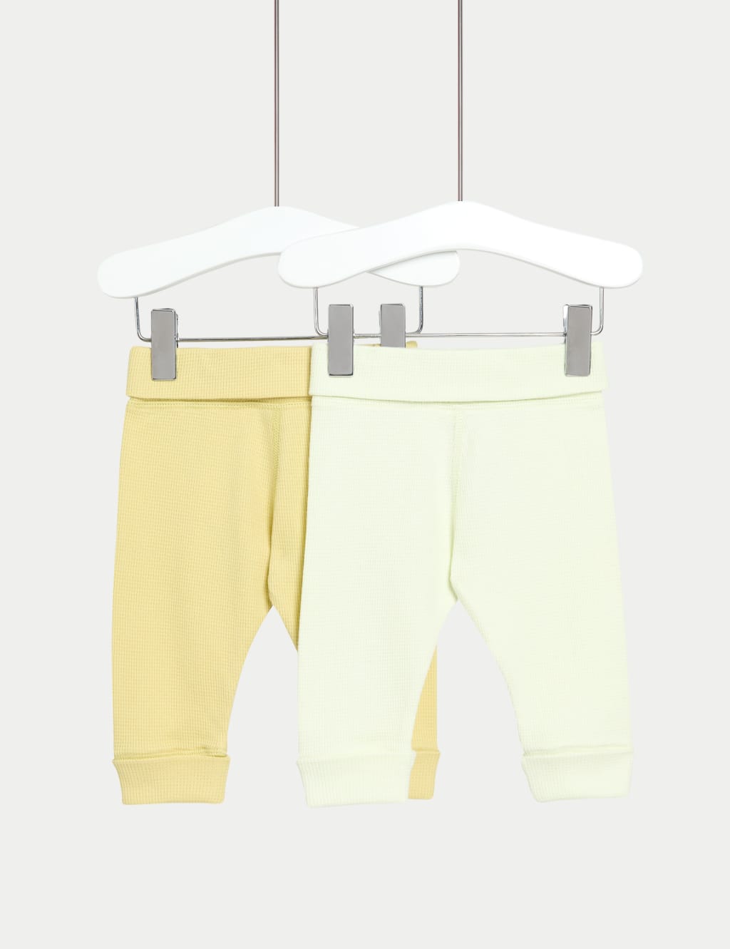 2pk Pure Cotton Waffle Leggings (6½lbs-3 Yrs)