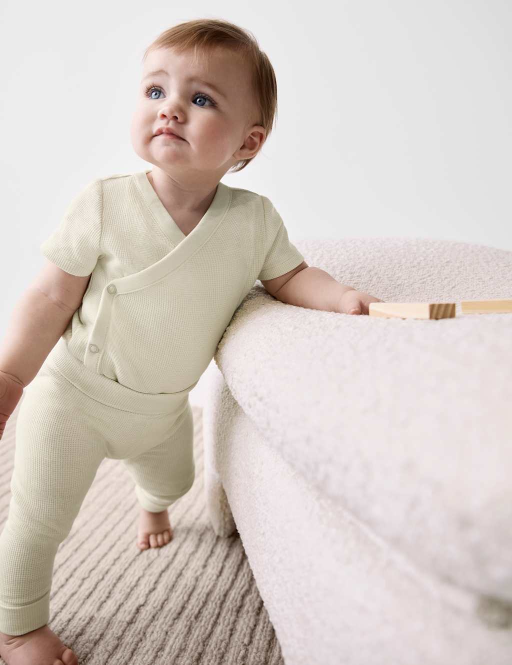 2pk Pure Cotton Waffle Leggings (6½lbs-3 Yrs)
