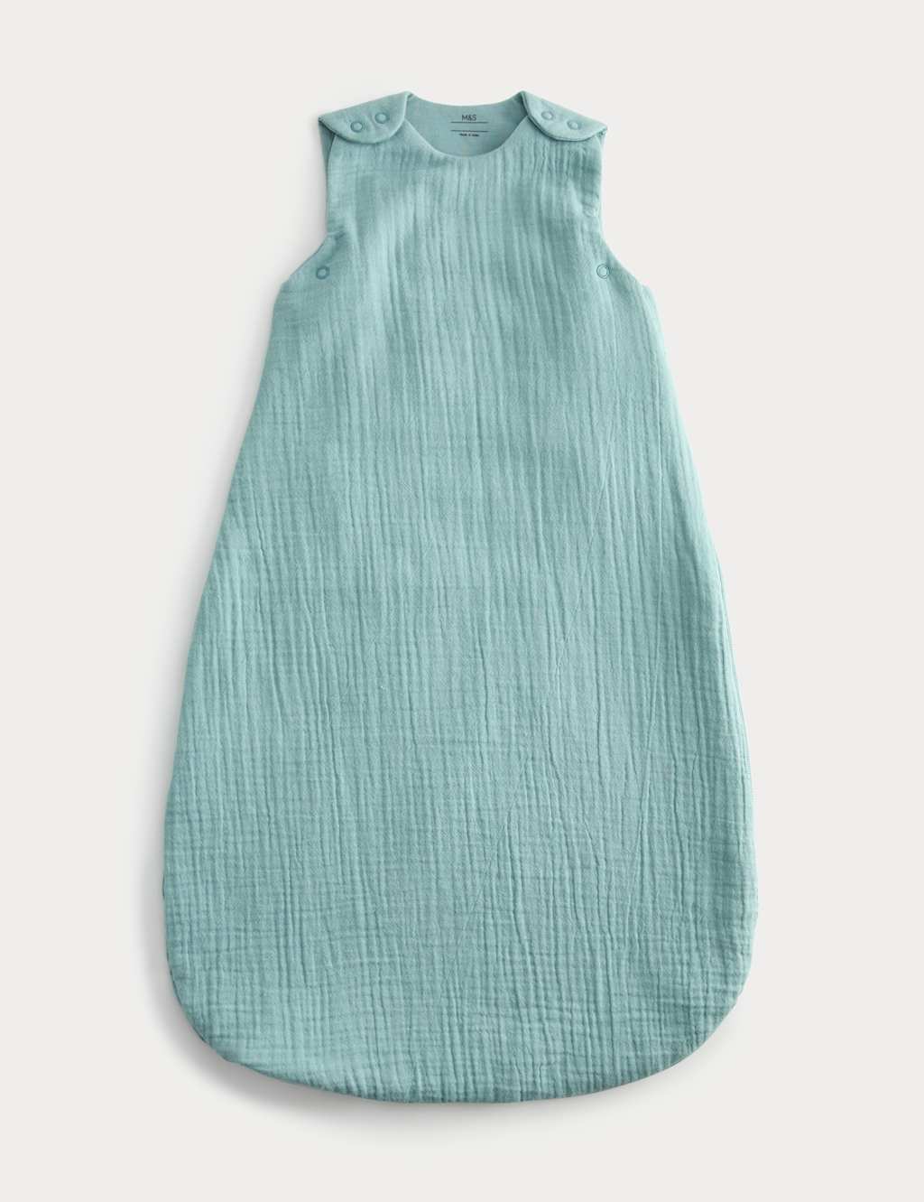 M&S Kids Pure Cotton Textured 1.5 Tog Sleeping Bag (0-3 Yrs) - 0-6 Months - Aqua
