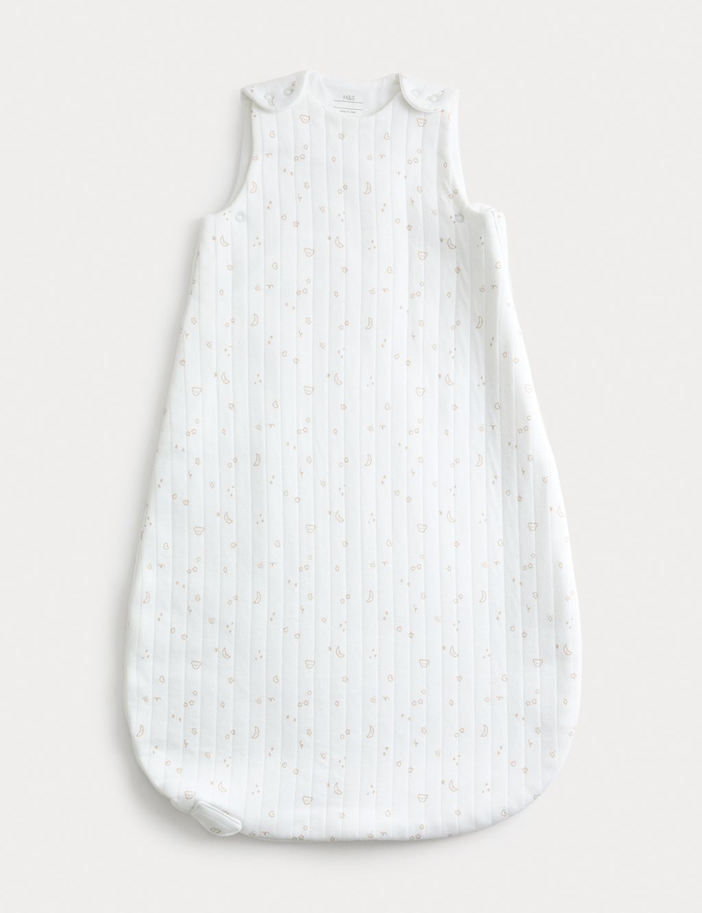 M&S Cotton Rich 1.5 Tog Printed Sleeping Bag (0-36 Mths) White