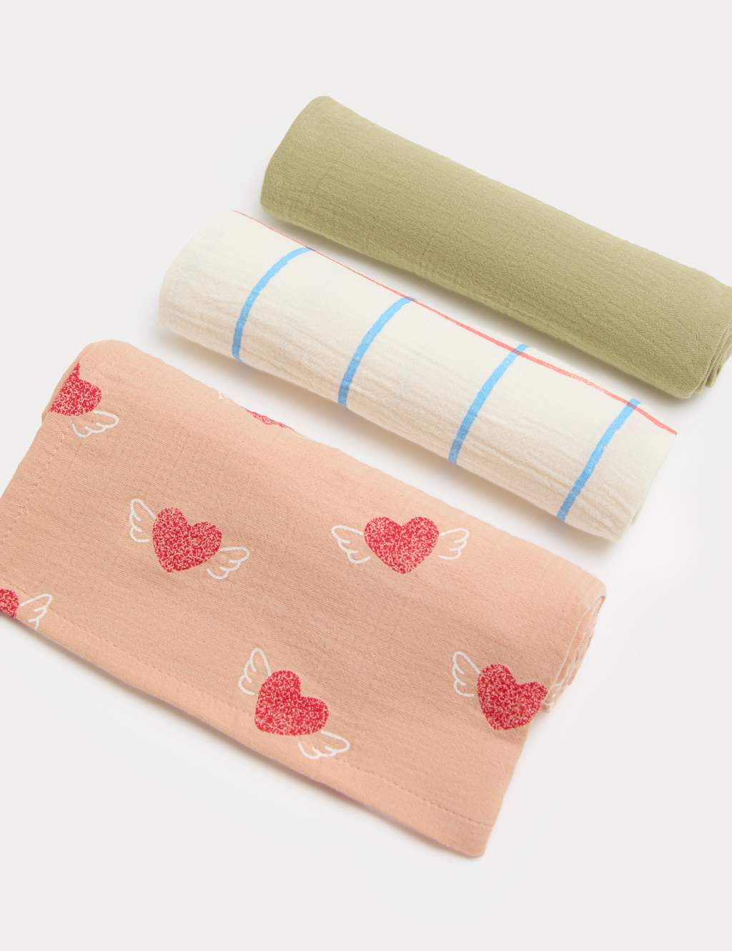 M&S 3 Pack Pure Cotton Patterned Muslins Sun Bronze