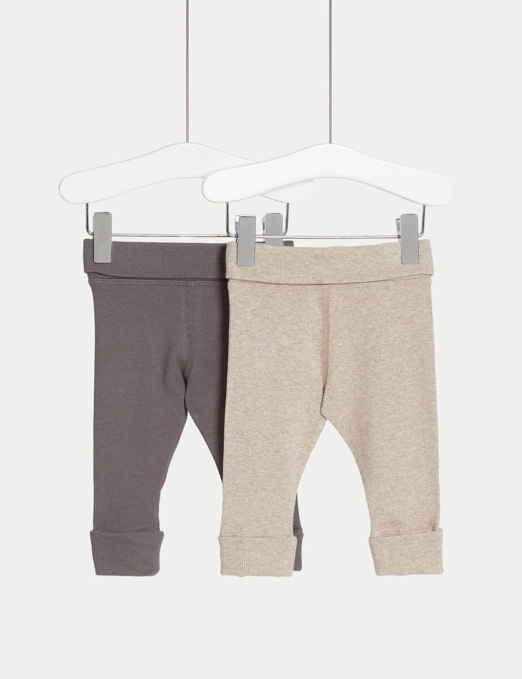 2pk Cotton Rich Waffle Leggings (6½lbs-3 Yrs)