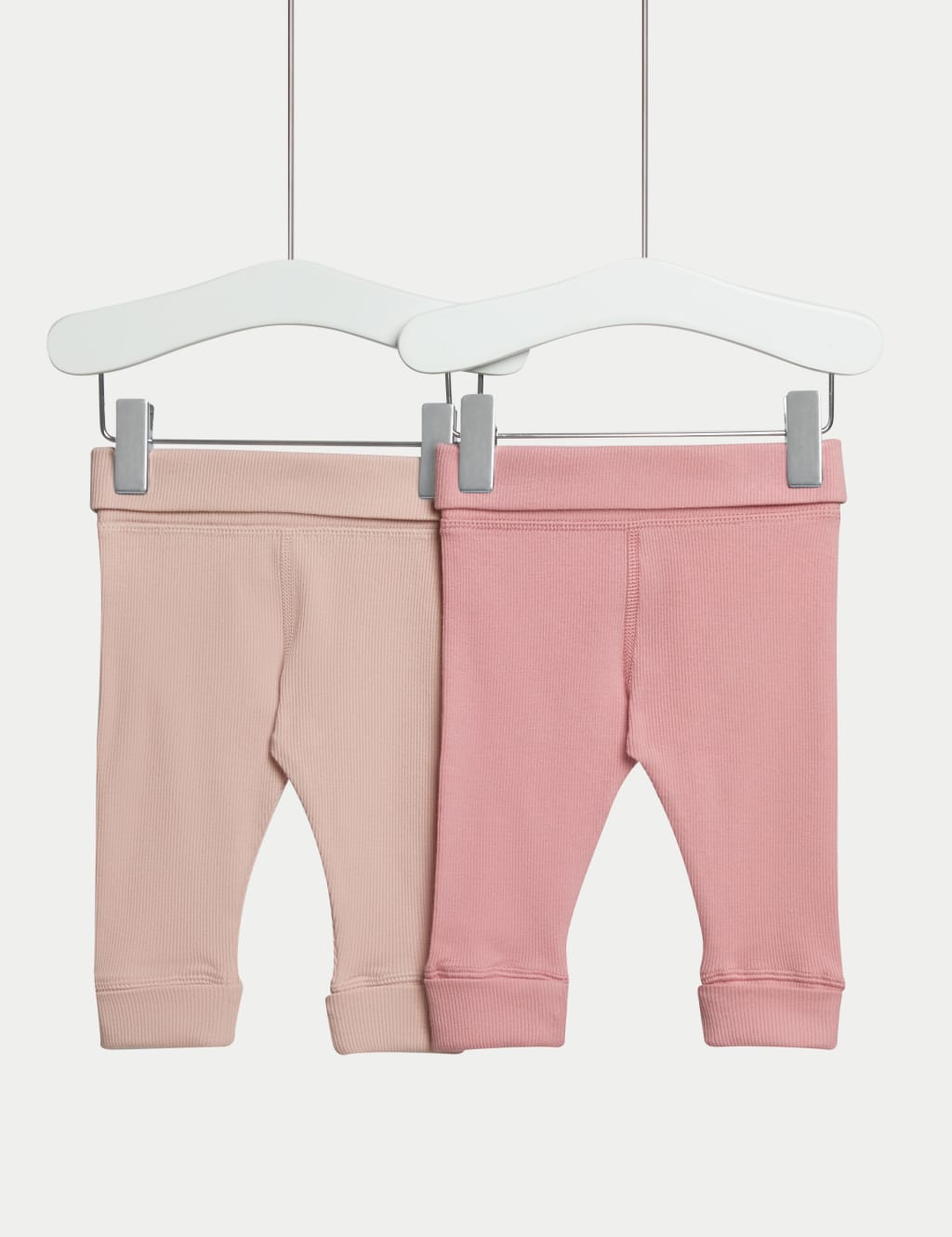 2pk Cotton Rich Waffle Leggings (6½lbs-3 Yrs)