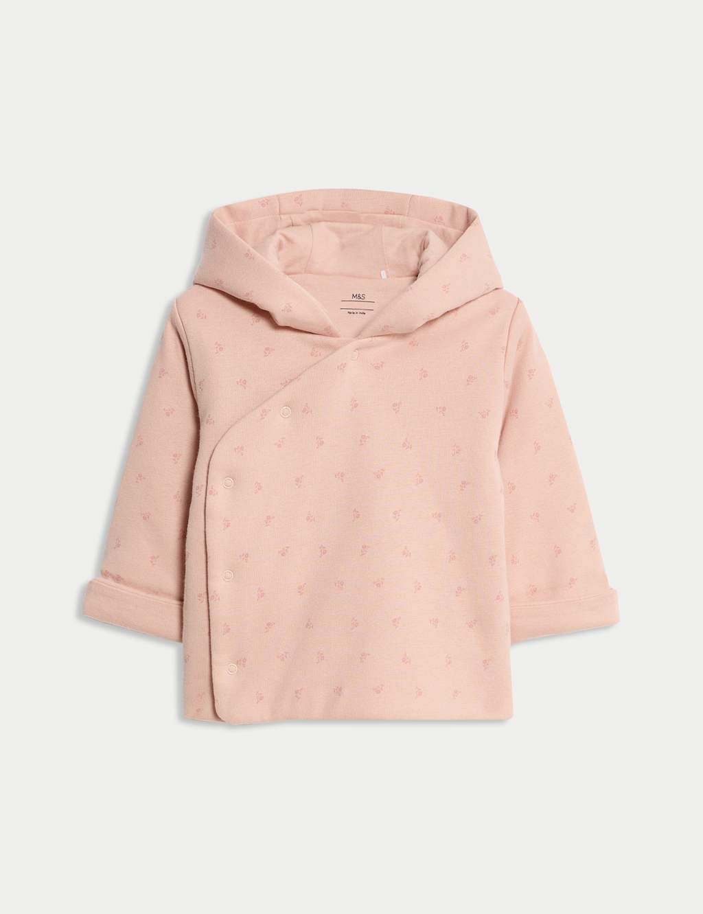 Pure Cotton Floral Wadded Jacket (0-12 Mths) Ivory Mix