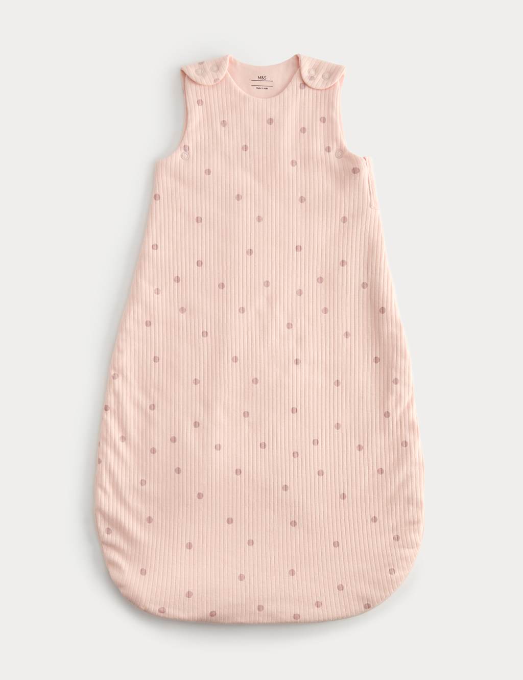 M&S Girls Pure Cotton Polka Dot 1.5 Tog Sleeping Bag (0-3 Yrs) - 18-36 Months - Cream Mix
