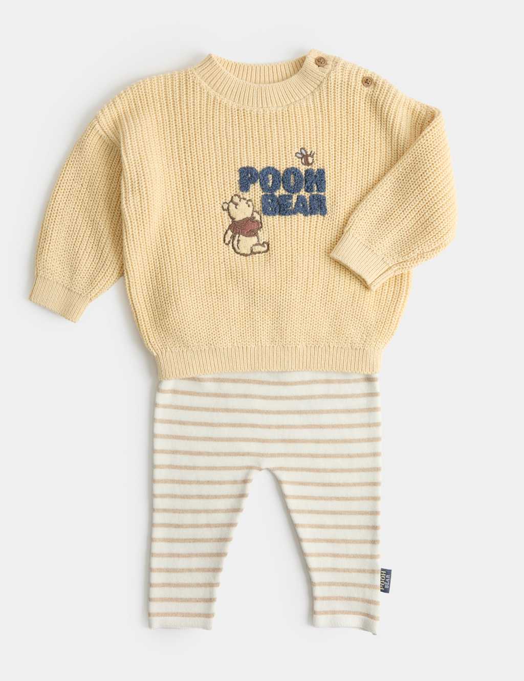 M&S Kids 2 Piece Winnie the Pooh Jumper & Leggings (7lbs-2 Yrs) - Newborn - Yellow