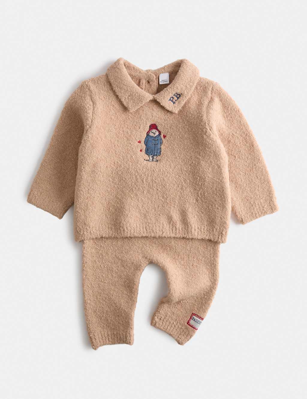 M&S Kids 2 Piece Paddington Knitted Outfit (7lbs - 12 Mths) - 9-12 Months - Camel