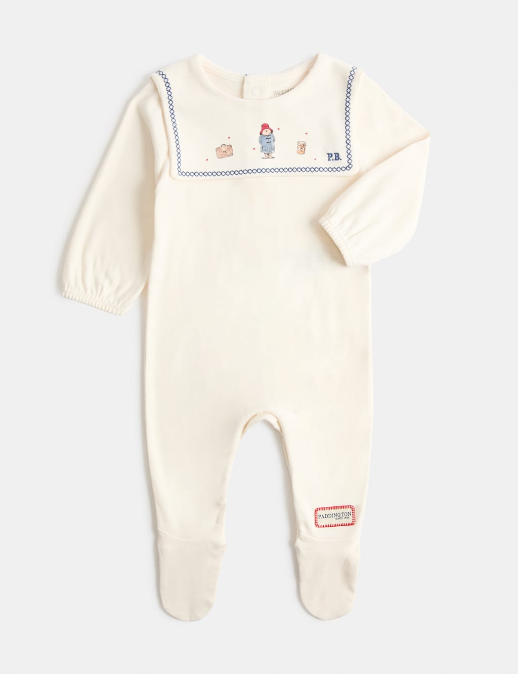M&S Kids Pure Cotton Paddington Sleepsuit (7lbs - 12 Mths) - 0-3 Months - Ivory