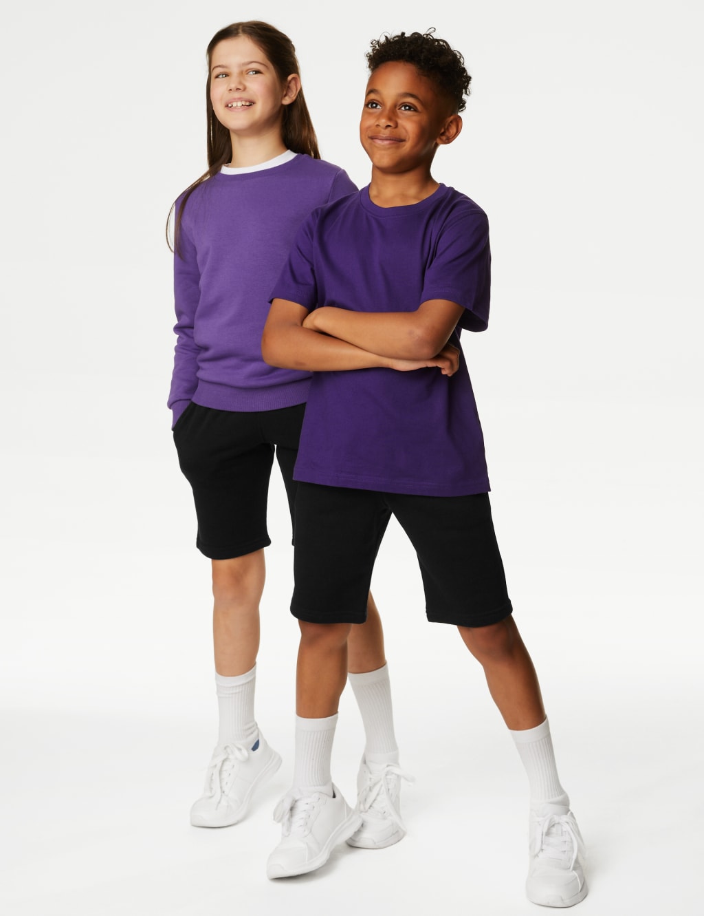 M&S Cotton Plain Shorts (2-18 Yrs) Black