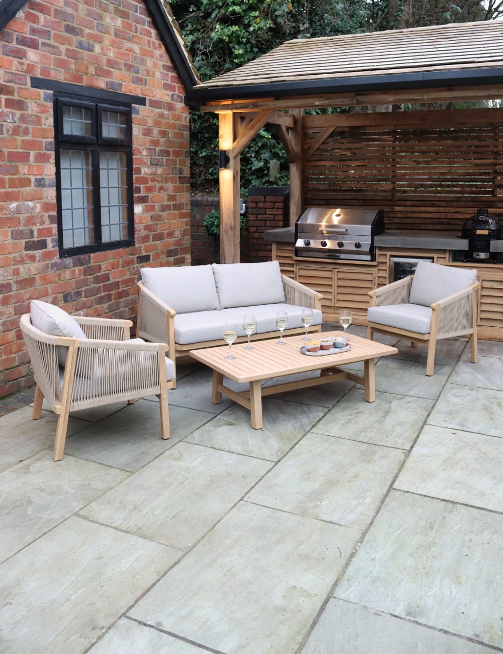 Roma 4 Seater Double Lounge Set