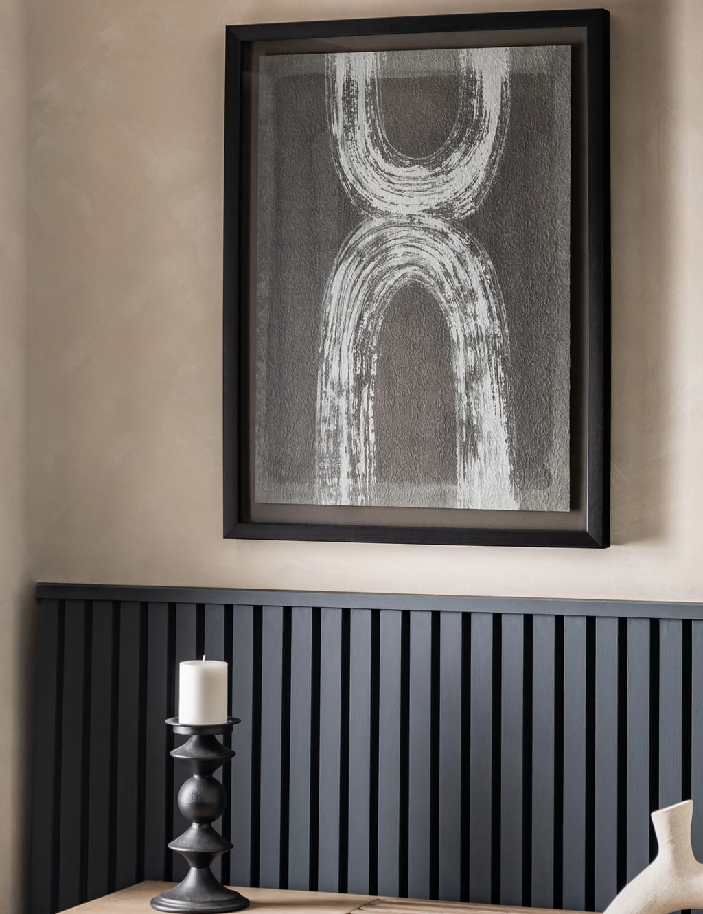 Gallery Direct Avenue Abstract Rectangle Framed Art Black