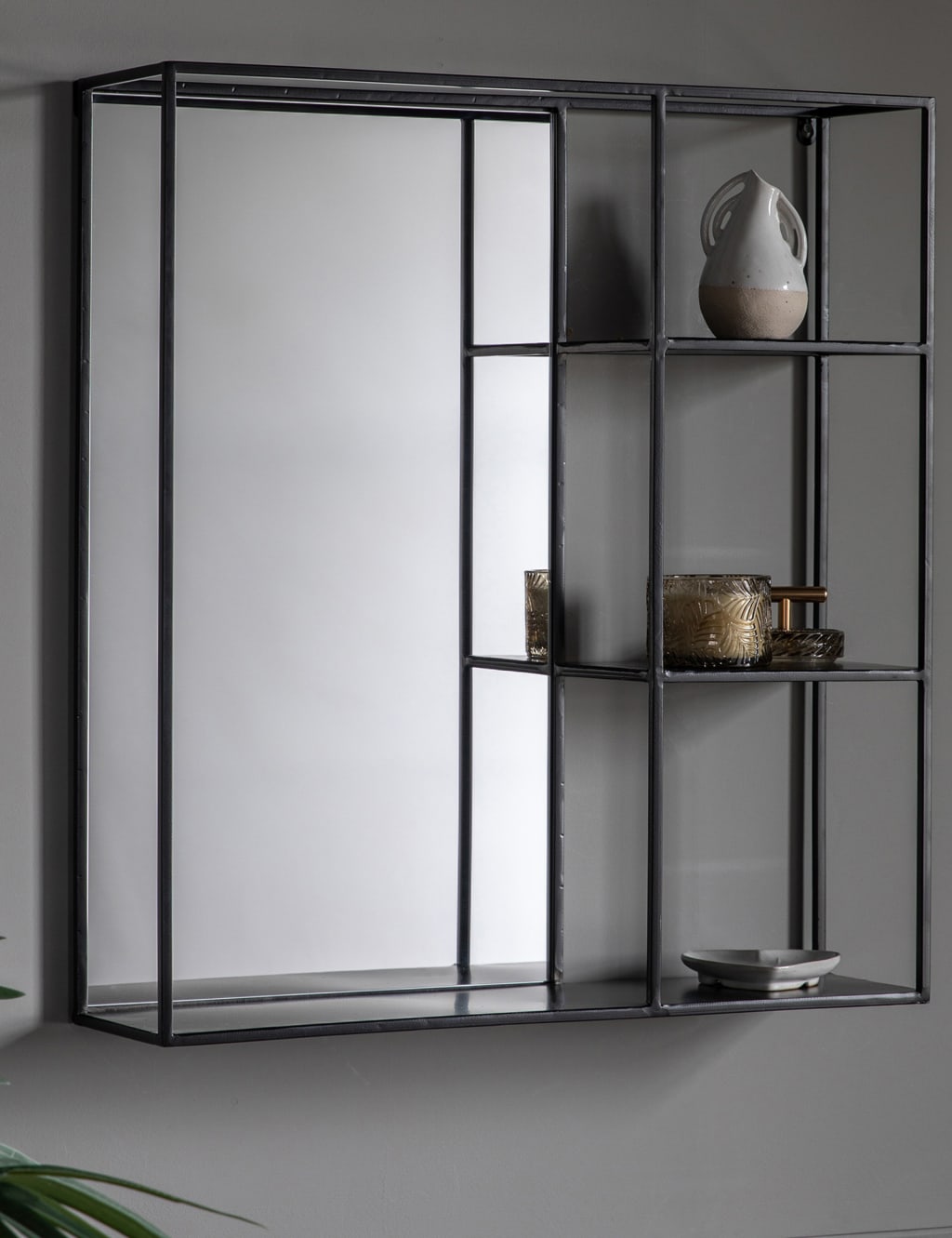 Bassan Rectangular Hanging Mirror with Shelf