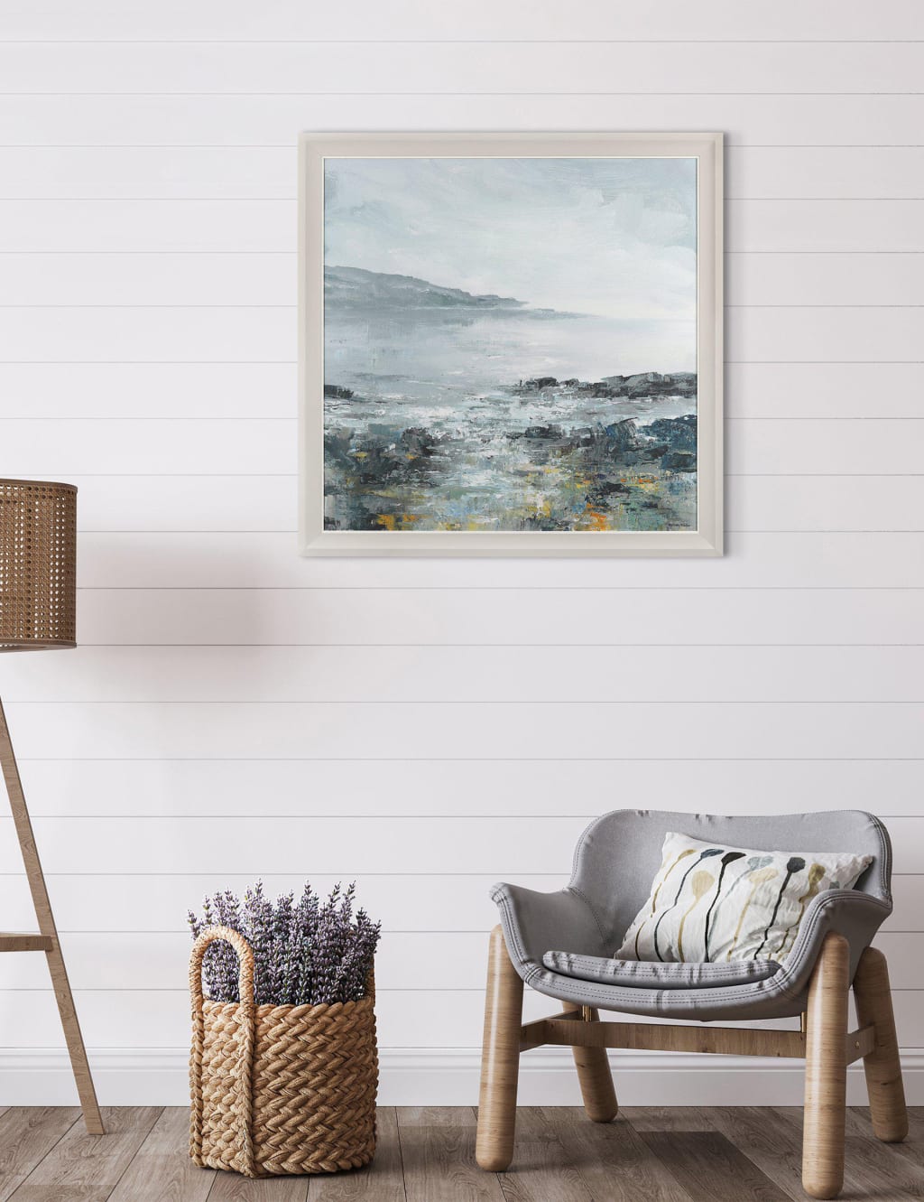 Gallery Direct Cool Breeze Square Framed Art Grey