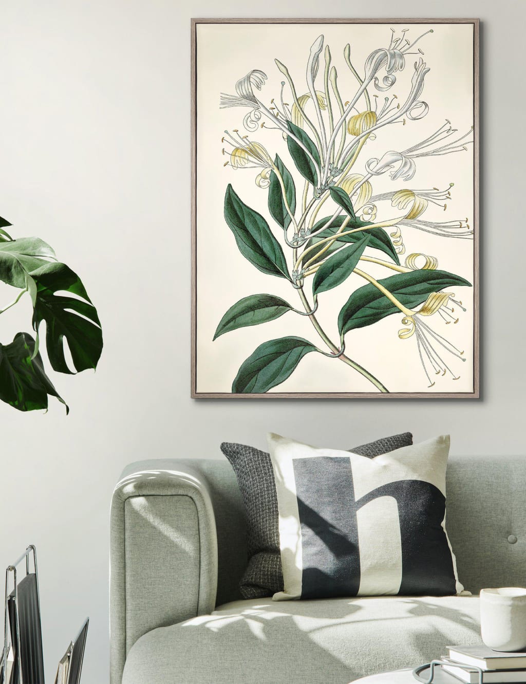 Gallery Direct Flourishing Foliage Rectangle Framed Art Neutral