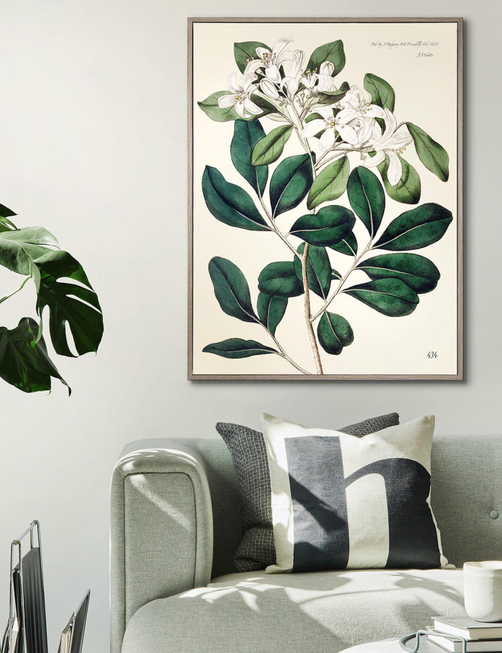 Gallery Direct Foliage and Blooms Botanical Framed Art Neutral