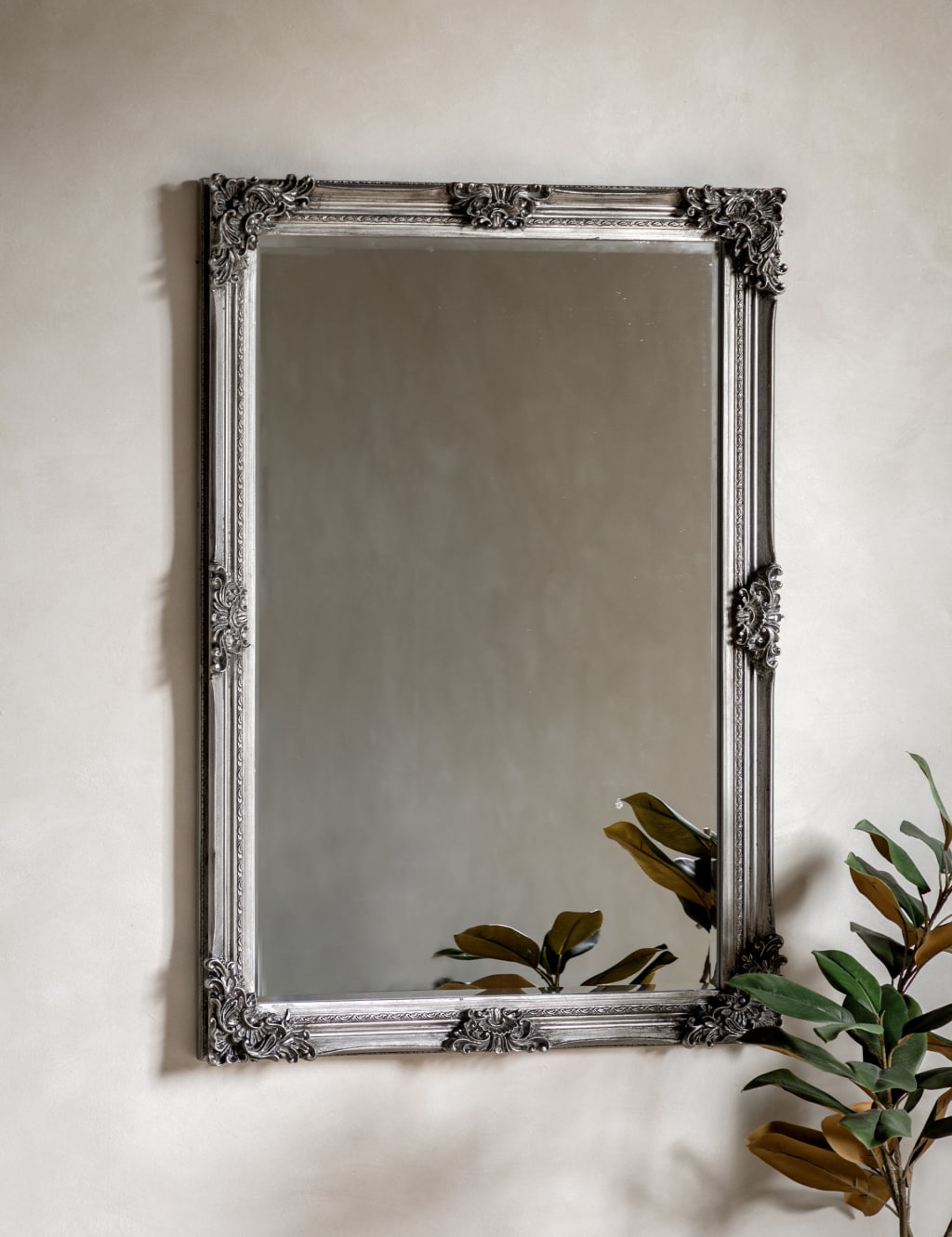Gallery Direct Fiennes Extra Large Rectangular Wall Mirror Silver