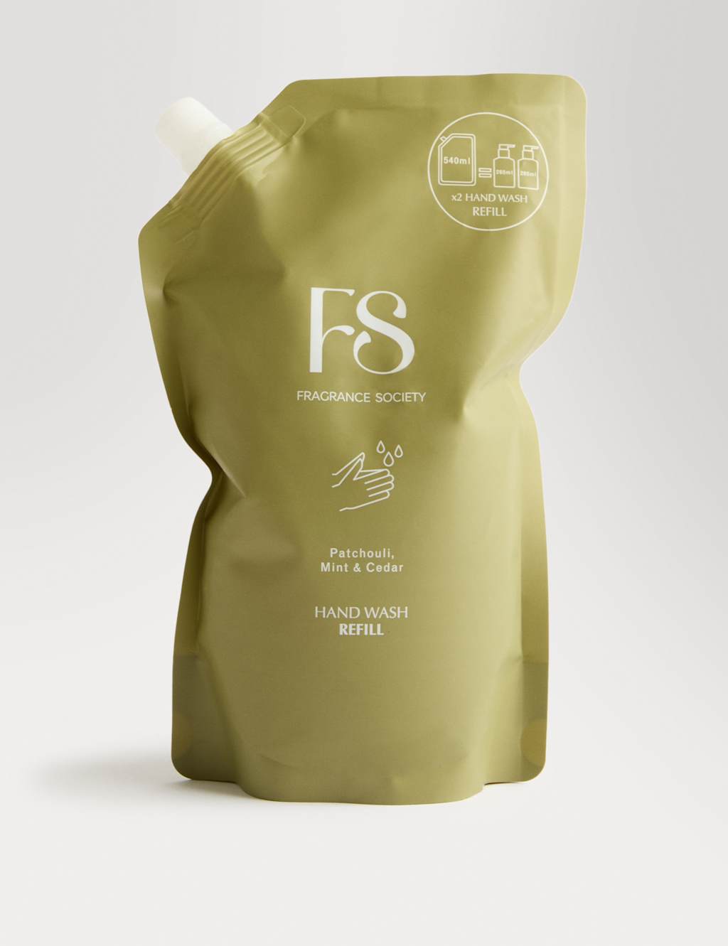 Fragrance Society Patchouli Mint & Cedar Hand Wash Refill 540ml
