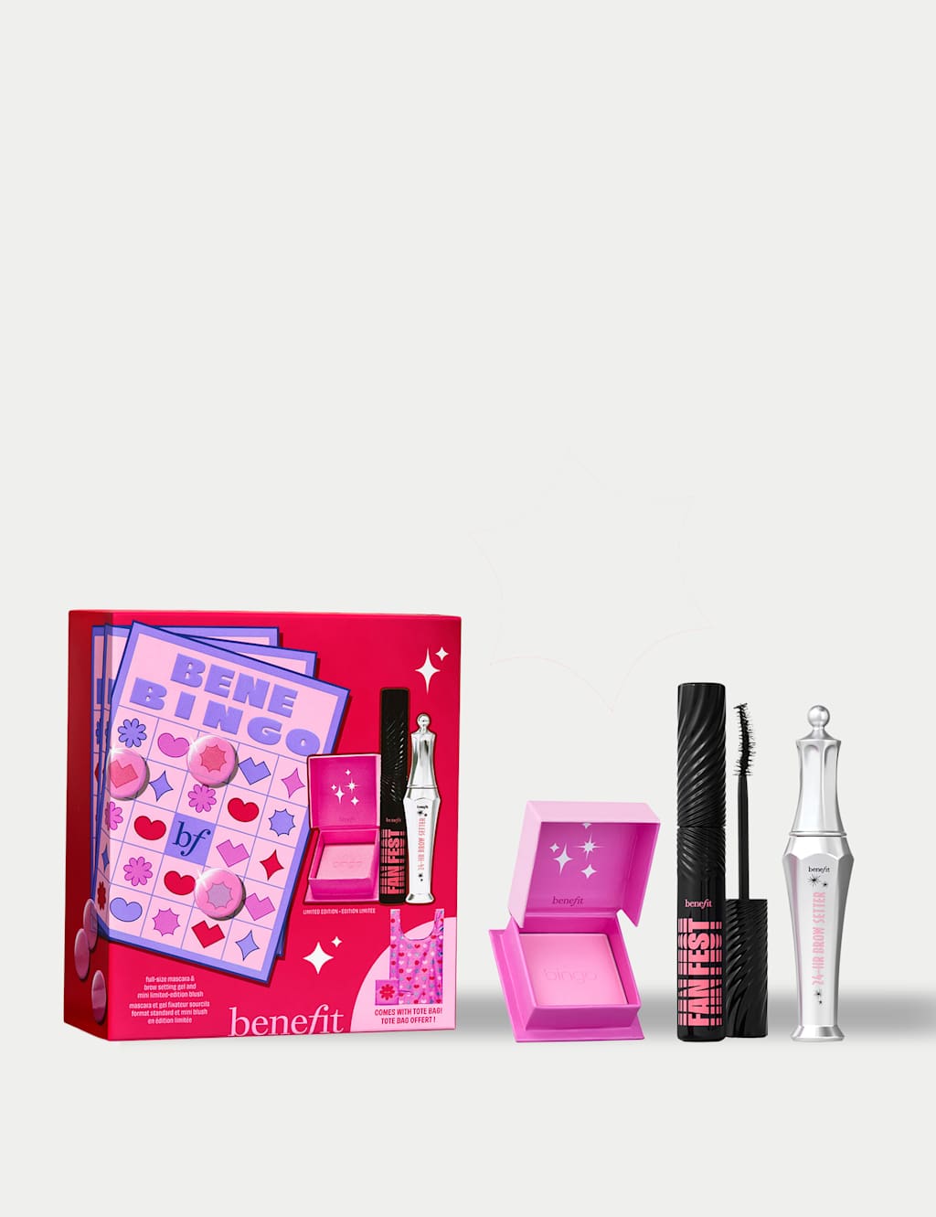 BENEFIT Benebingo Mascara Brow and Limited Edition Blush Makeup Gift Set Worth 69.50