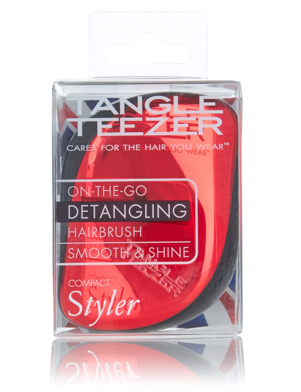 Tangle Teezer Compact Styler Red Chrome Hairbrush, Red