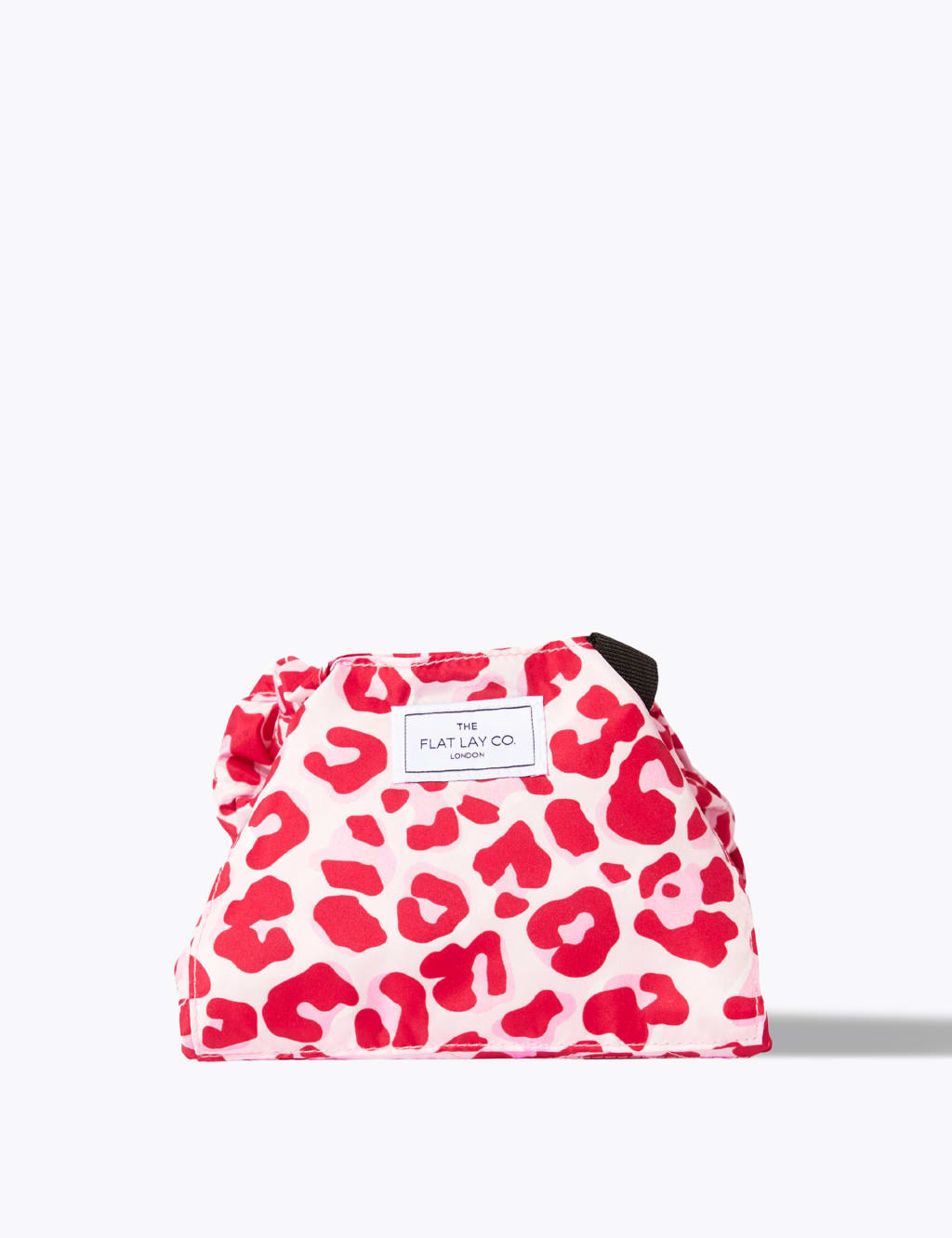 Open Flat Makeup Bag In Pink Leopard