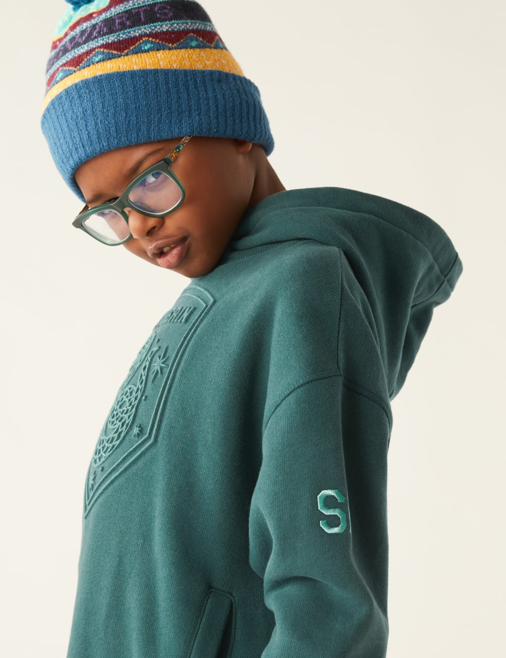 Harry Potter Personalised Kids' Slytherin Hoodie (6 - 16 Yrs) Green