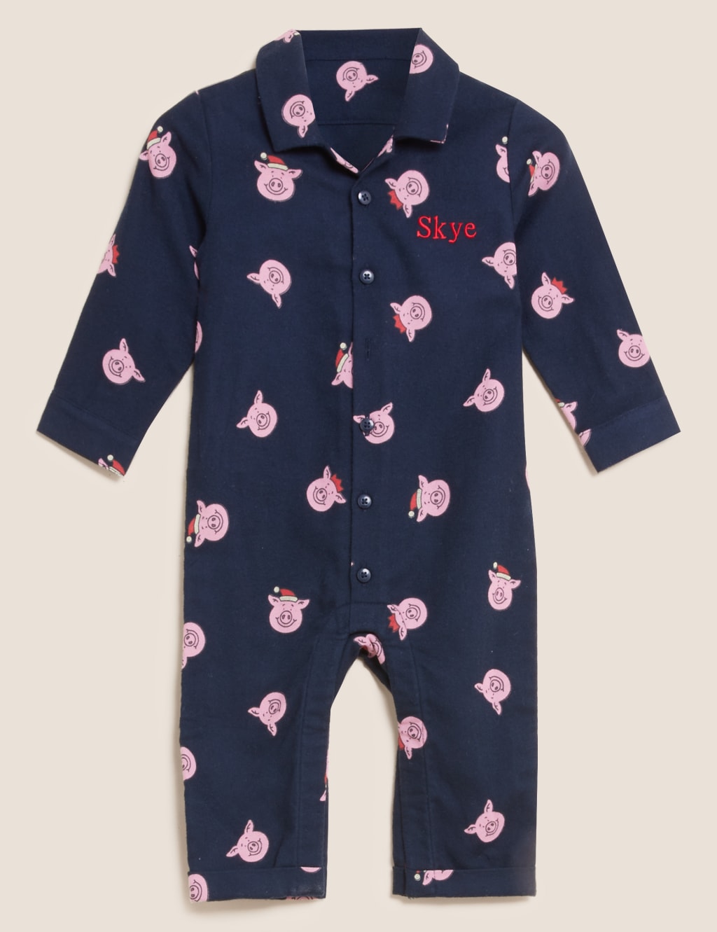 Percy Pig Personalised Kids' Percy Pig Romper (0-3 Yrs) Navy Mix