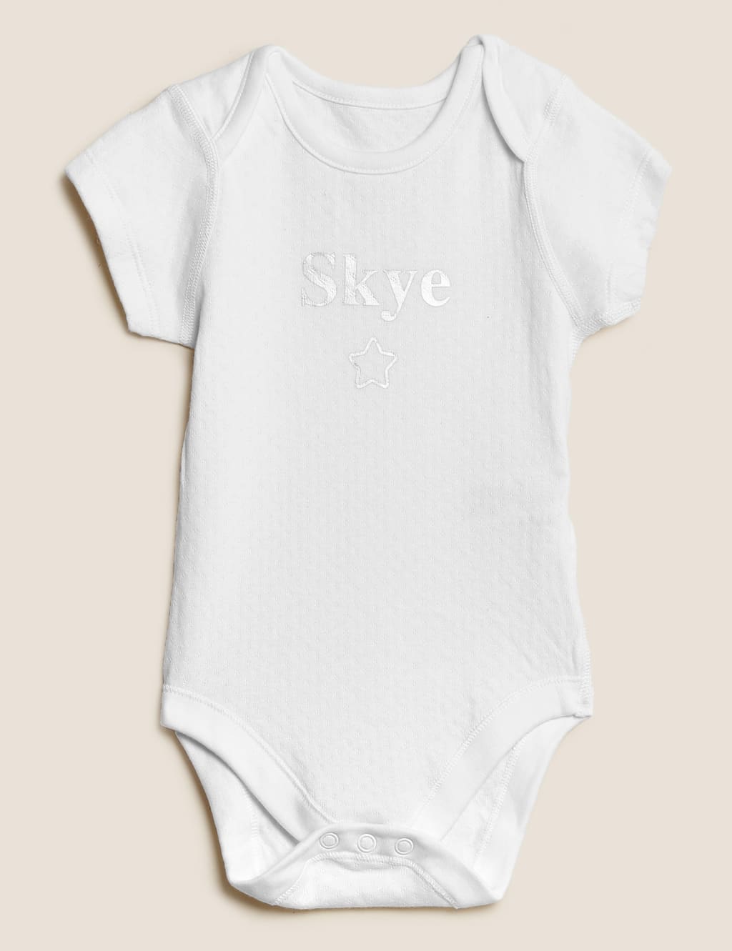 Personalised Kids' Pointelle Bodysuits (6lbs-3 Yrs) White