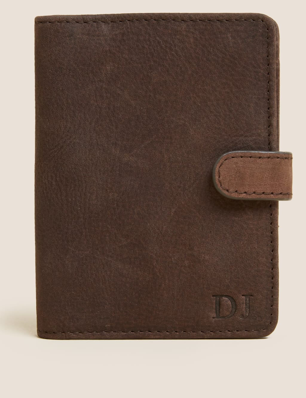 M&S Collection Personalised Leather Cardsafe™ Card Holder - Brown, Brown