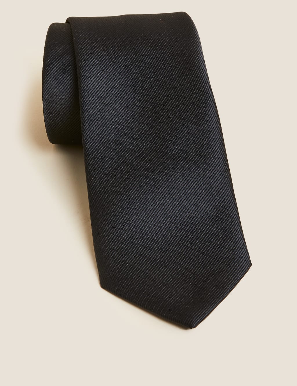 M&S Collection Personalised Slim Textured Tie - Black, Black,Burgundy