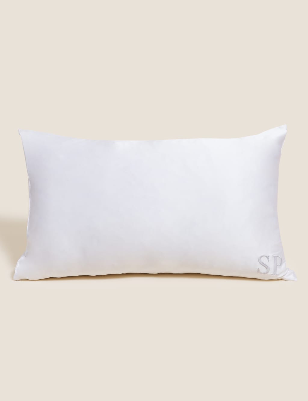 M&S Personalised Silk Pillowcase White